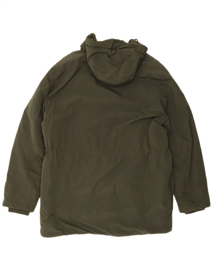 Zara Mens Hooded Padded Coat UK 40 Large Green