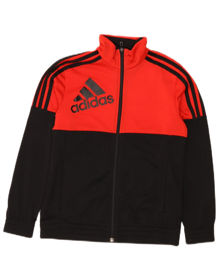 Adidas Boys Graphic Tracksuit Top Jacket 11-12 Years Red Colourblock