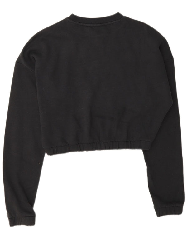 Adidas Womens Crop Sweatshirt Jumper UK 8/10 Small Grey Cotton
