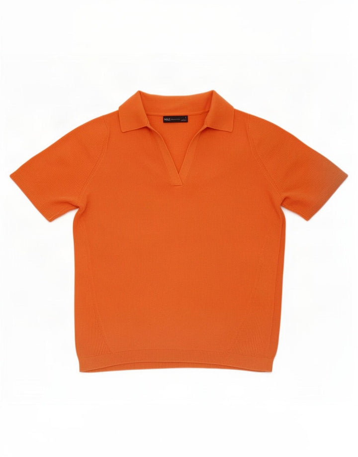 Marks & Spencer Womens Polo Shirt UK 14 Large Orange