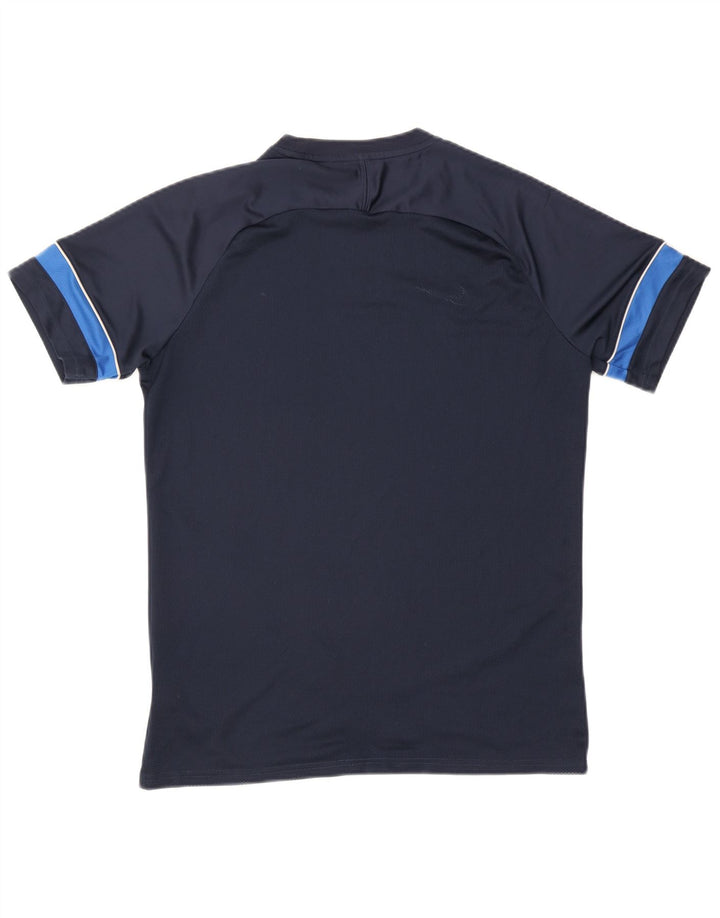 Nike Mens Dri Fit T-Shirt Top Large Navy Blue Colourblock Polyester