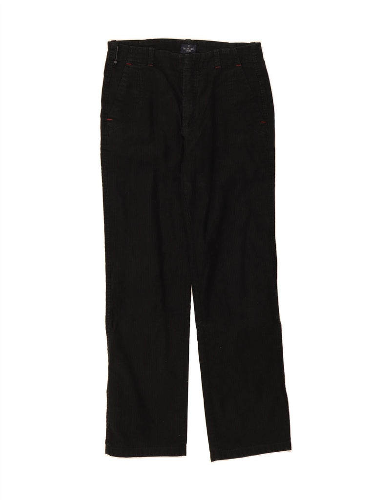 TRUSSARDI Mens Straight Chino Trousers IT 50 Large W32 L34 Black Striped Vintage Trussardi and Second-Hand Trussardi from Messina Hembry 