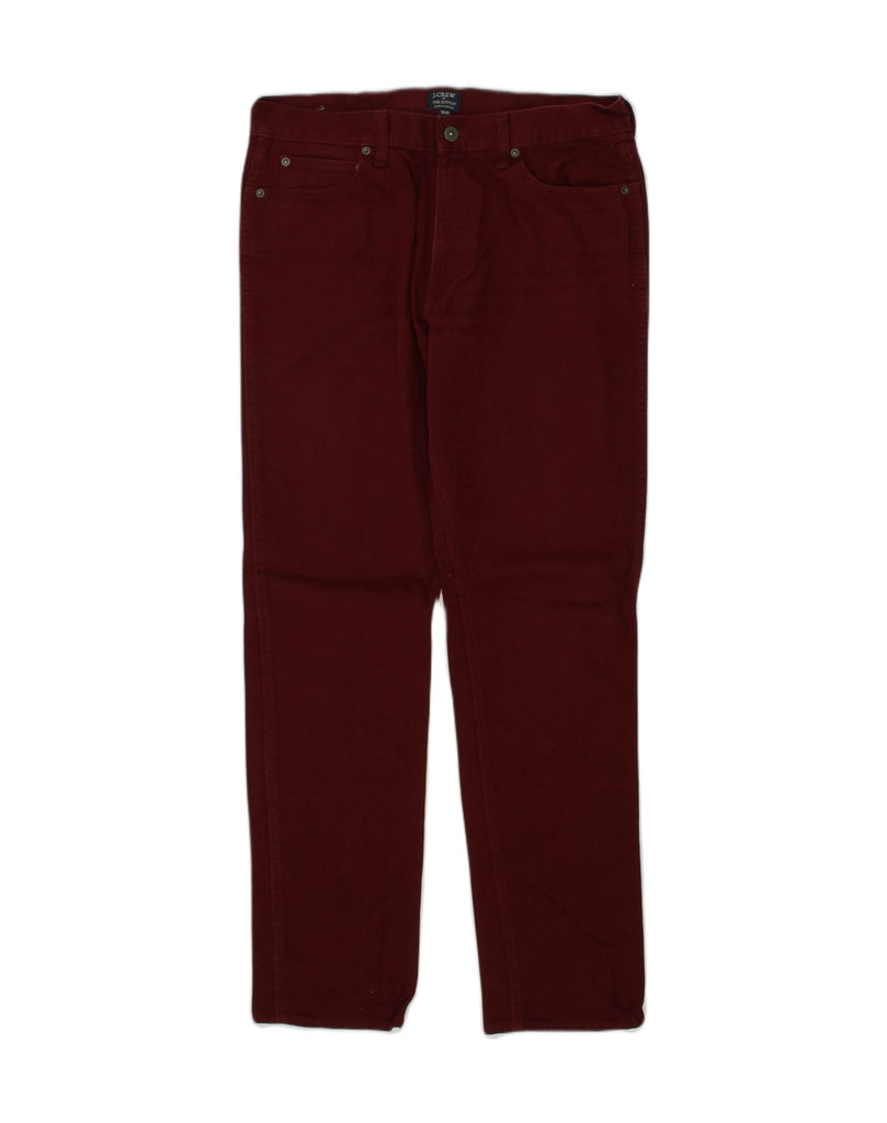 J. CREW Mens The Sutton Straight Casual Trousers W32 L32 Maroon Cotton | Vintage J. Crew | Thrift | Second-Hand J. Crew | Used Clothing | Messina Hembry 