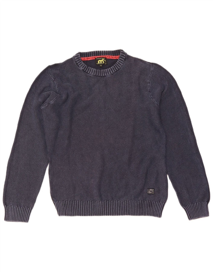 Mistral Mens Crew Neck Jumper Sweater XL Navy Blue Cotton