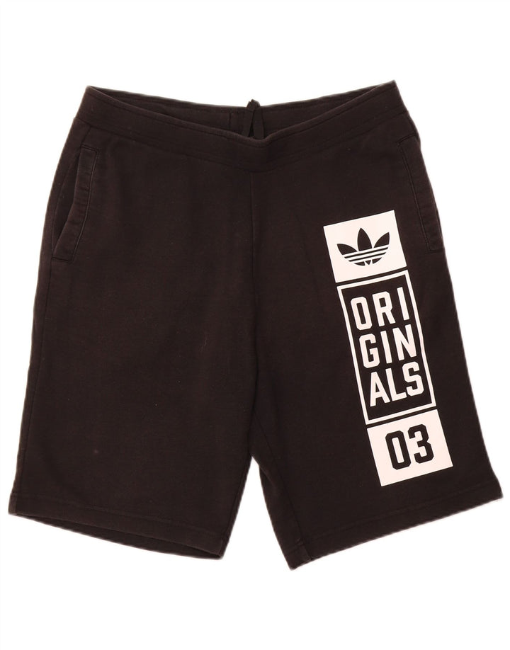 ADIDAS Mens Graphic Sport Shorts Medium Black Cotton