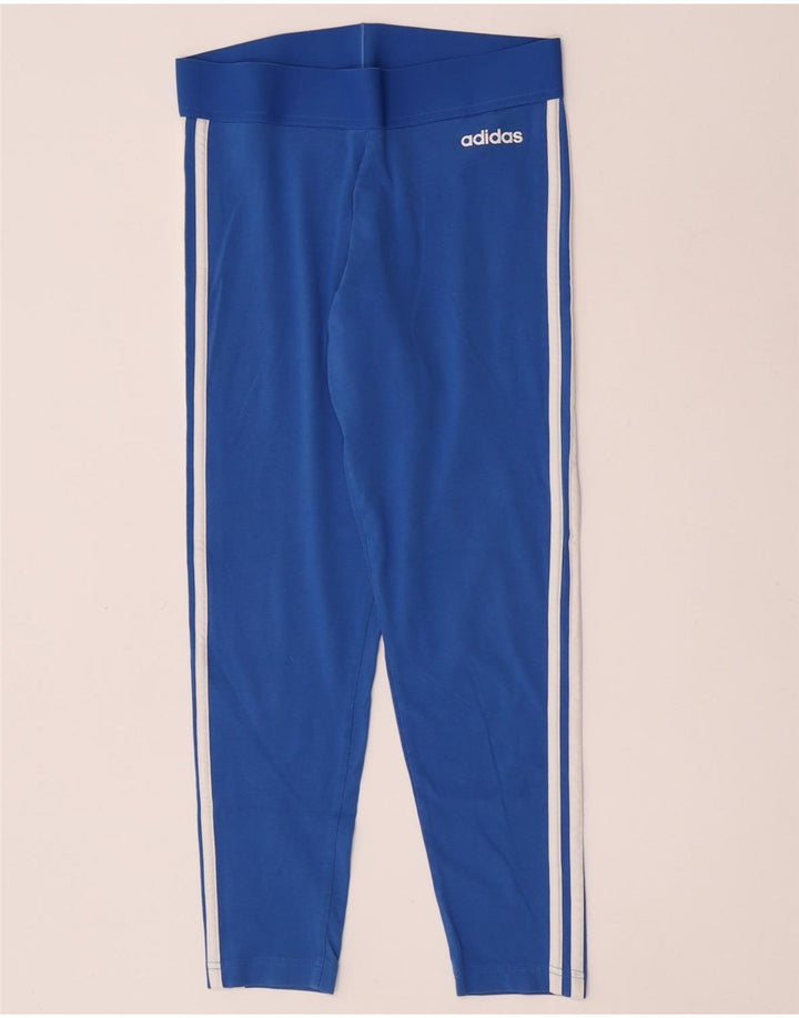 Adidas Womens Leggings UK 12/14 Medium  Blue Cotton