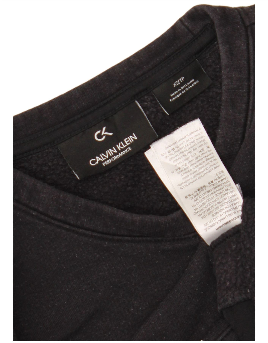 Calvin Klein Womens Graphic Oversized Sweatshirt Jumper UK 6 XS Black