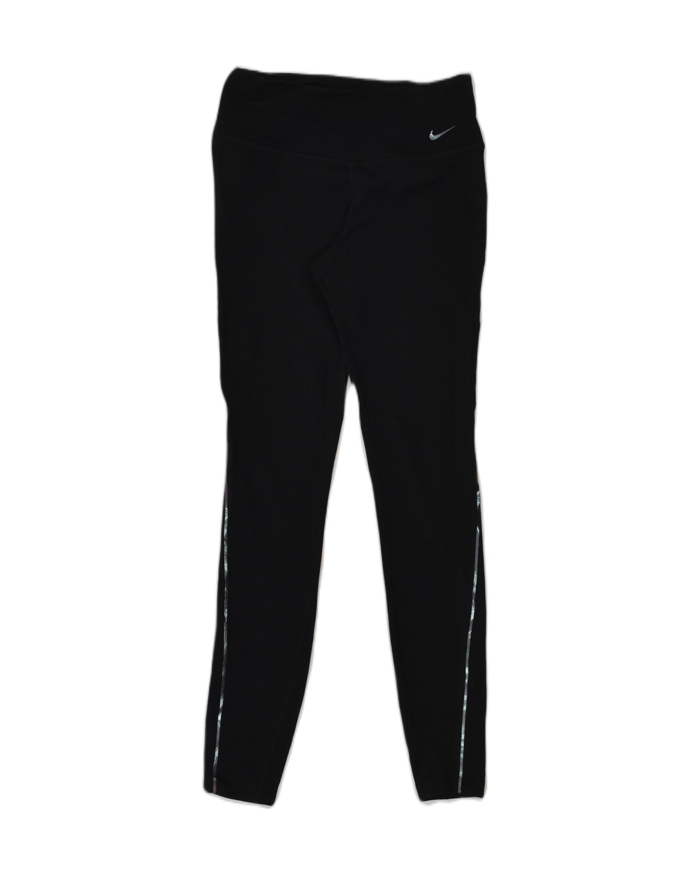 NIKE Womens Dri Fit Graphic Leggings UK 10 Small Black Polyester, Vintage  & Second-Hand Clothing Online