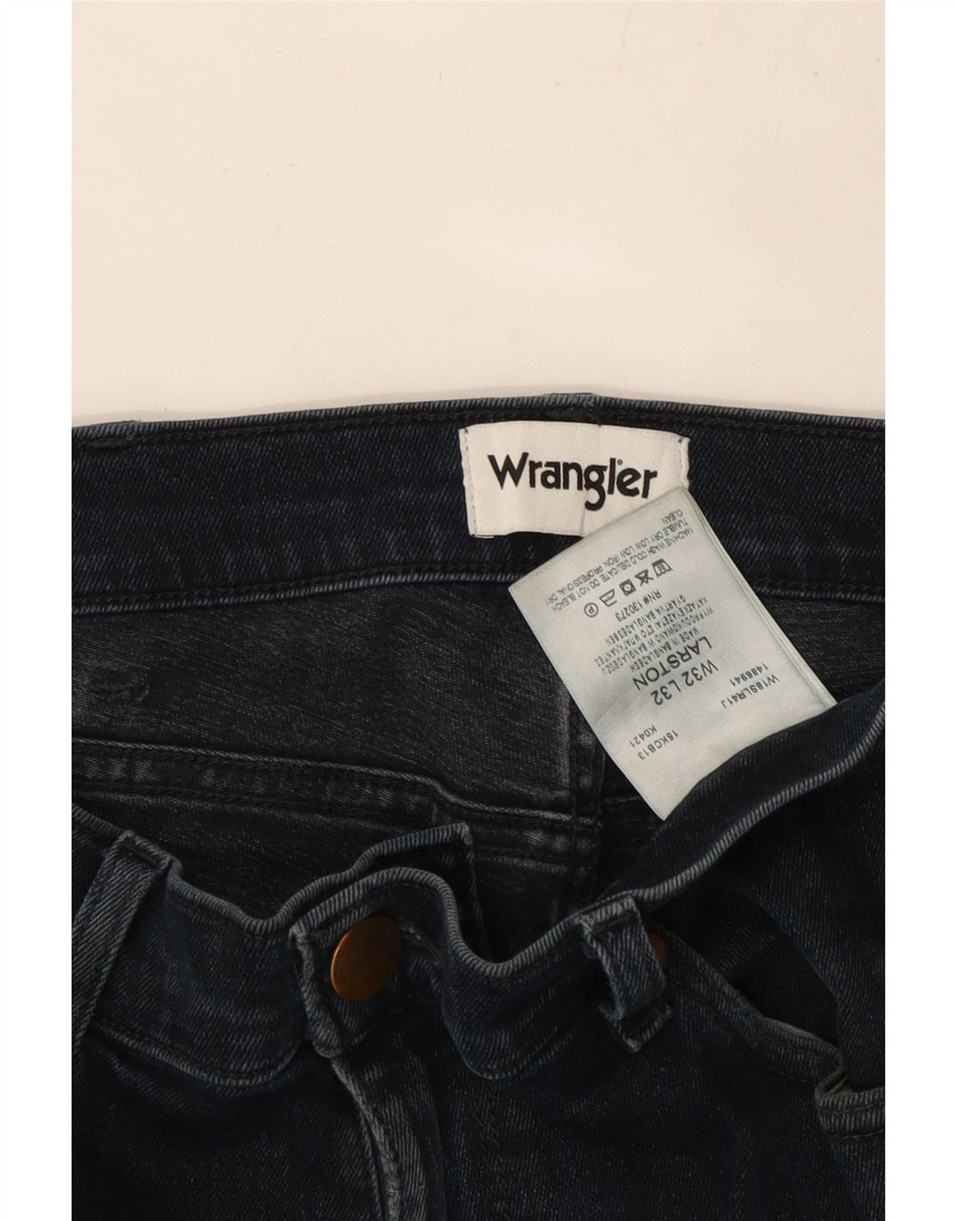 WRANGLER Mens Larston Slim Jeans W32 L29 Navy Blue Cotton