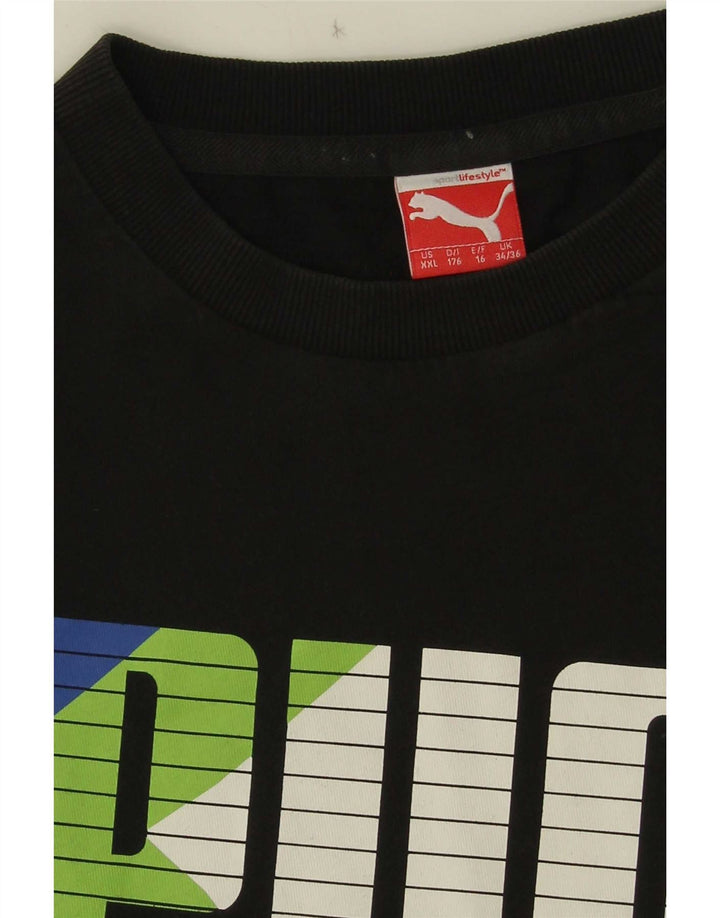 Puma Boys Graphic T-Shirt Top 15-16 Years Black