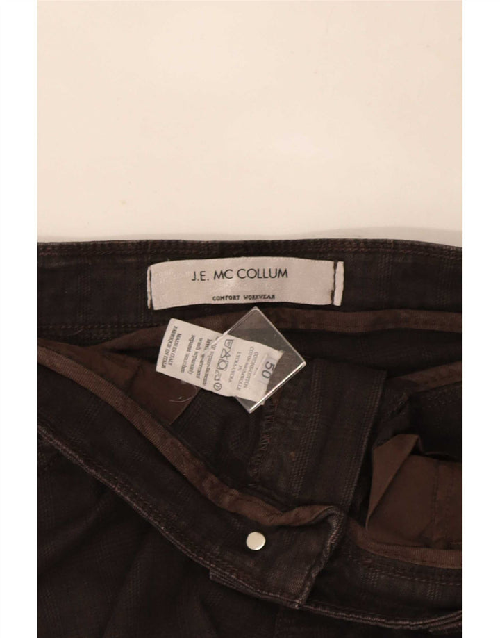 J.E. Mc Collum Mens Casual Trousers IT 50 Large W36 L32 Brown Check