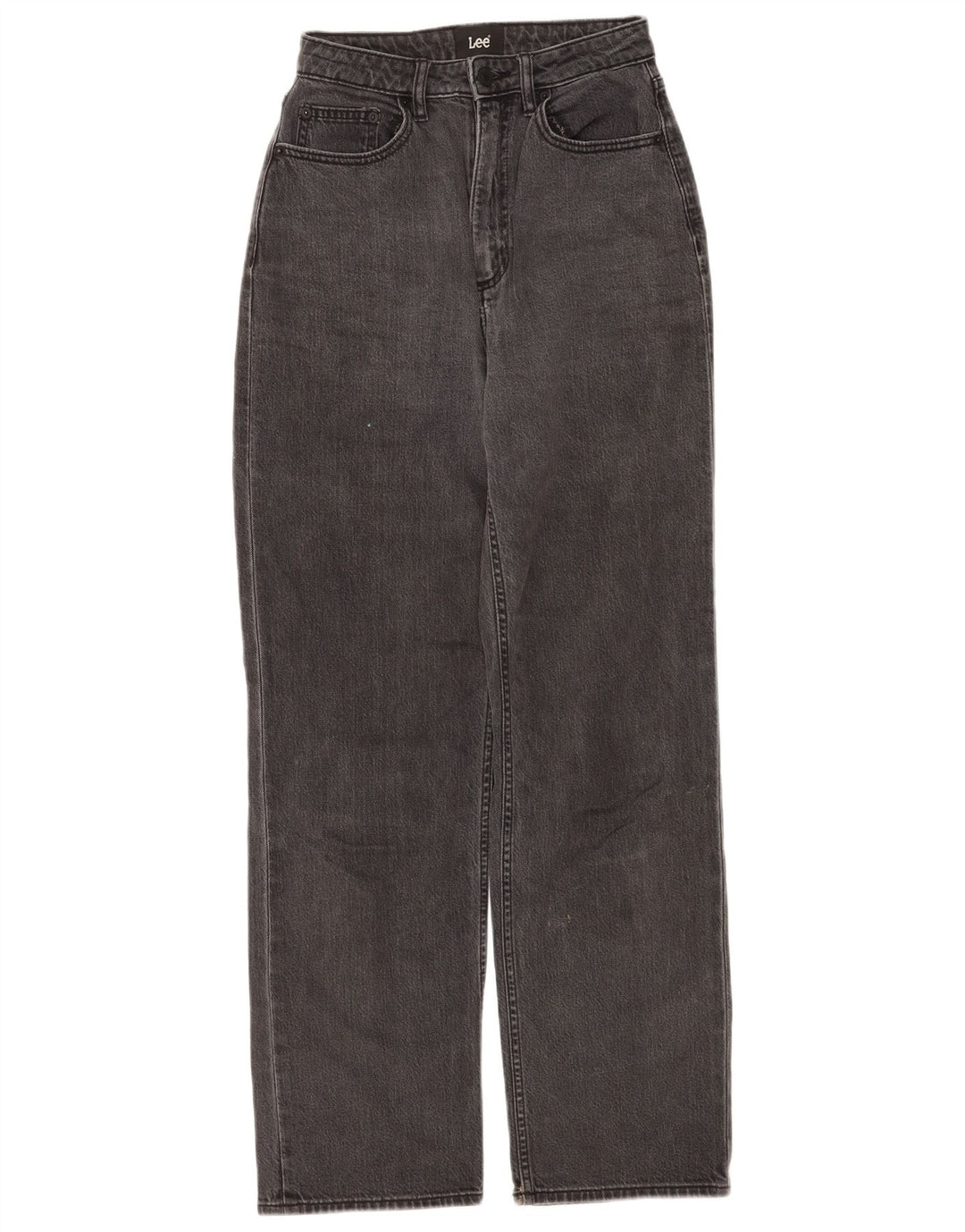Lee Womens Baggy High Rise Straight Jeans US 6 Medium W24 L30 Grey Cotton