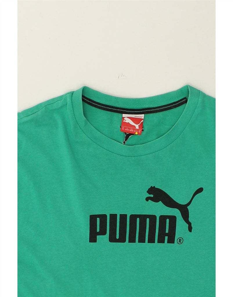 PUMA Mens Graphic T-Shirt Top XL Green | Vintage Puma | Thrift | Second-Hand Puma | Used Clothing | Messina Hembry 