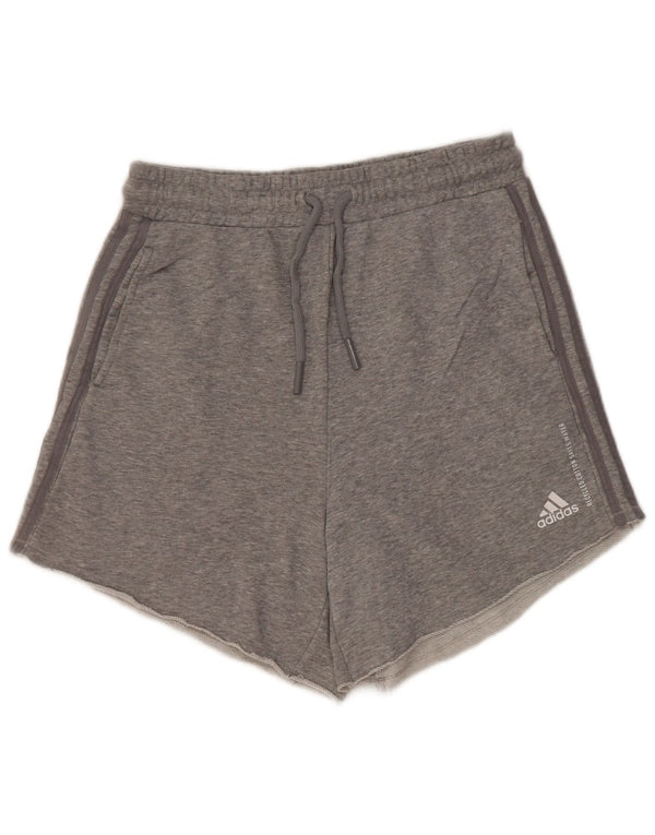 Adidas Womens Sport Shorts UK 12/14 Medium  Grey Cotton