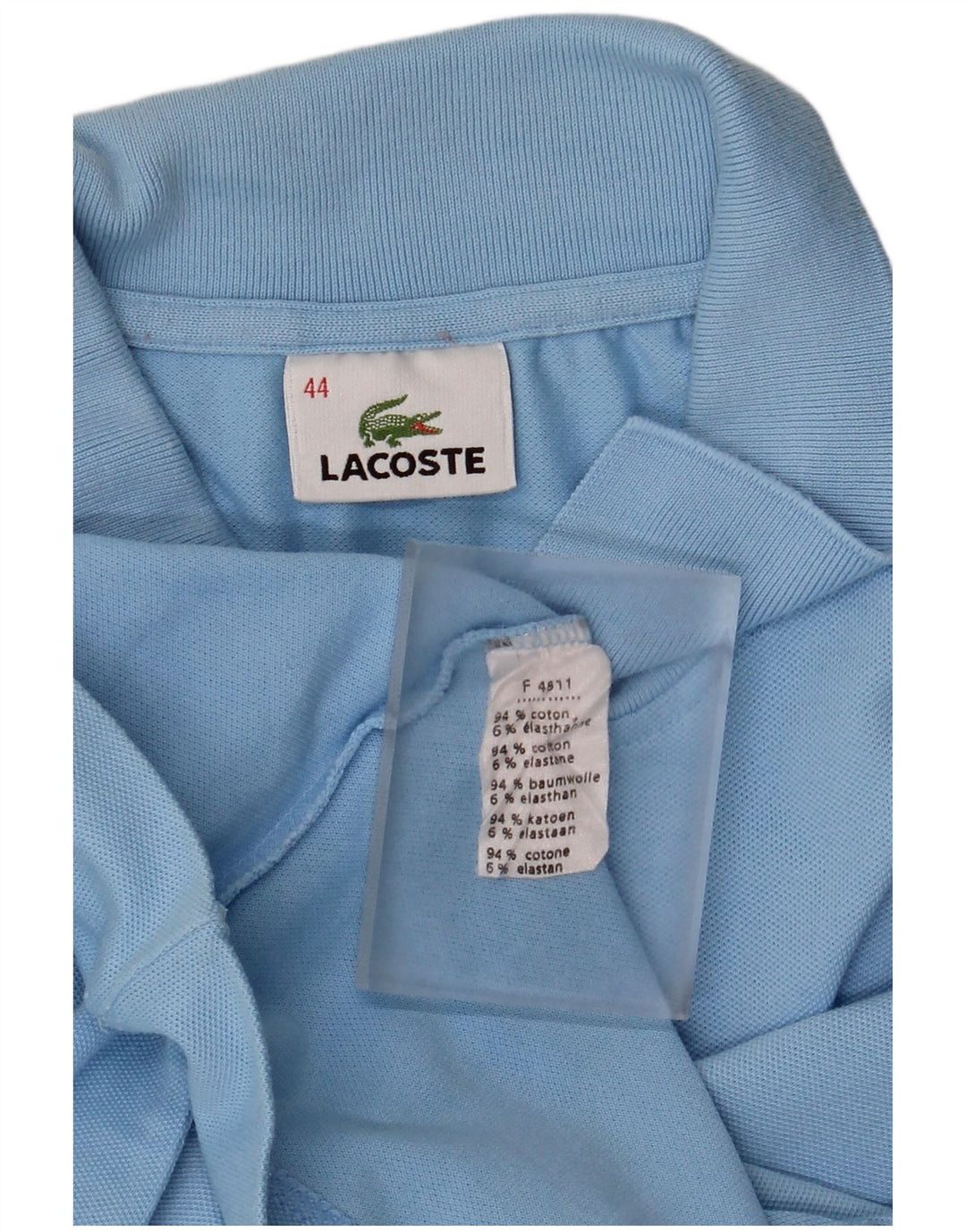 Lacoste Womens Polo Shirt Size 44 Large Blue Cotton