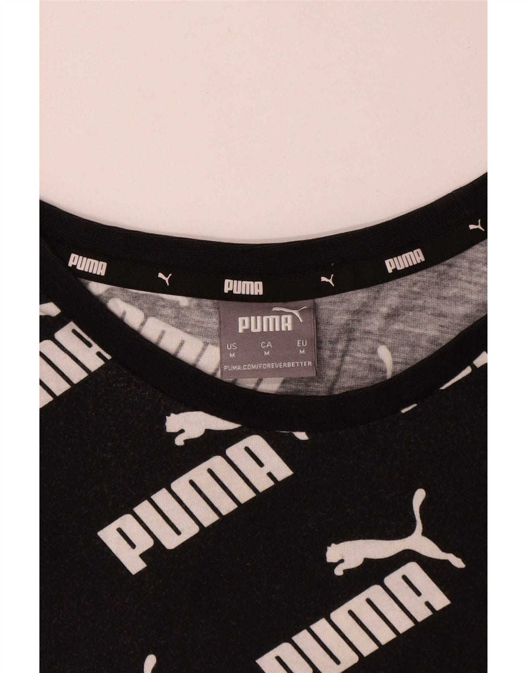 Puma Mens Graphic T-Shirt Top Medium Black Cotton
