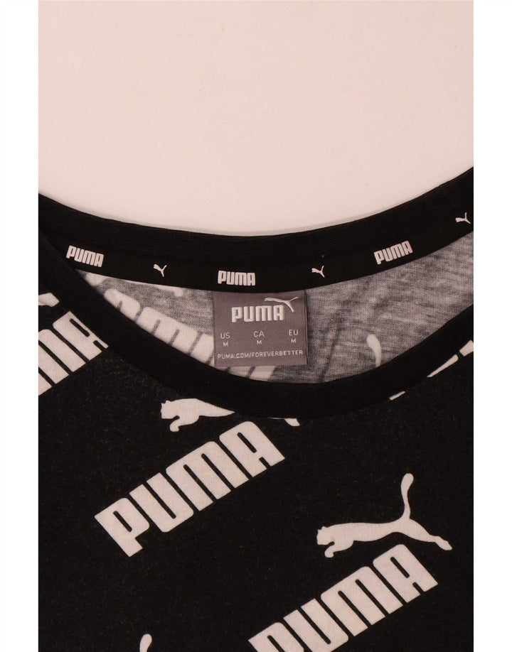 Puma Mens Graphic T-Shirt Top Medium Black Cotton