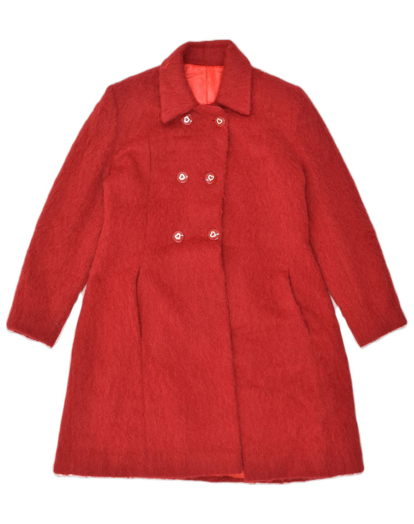 VINTAGE Womens Double Breasted Coat UK 12 Medium Red Wool | Vintage Vintage | Thrift | Second-Hand Vintage | Used Clothing | Messina Hembry 