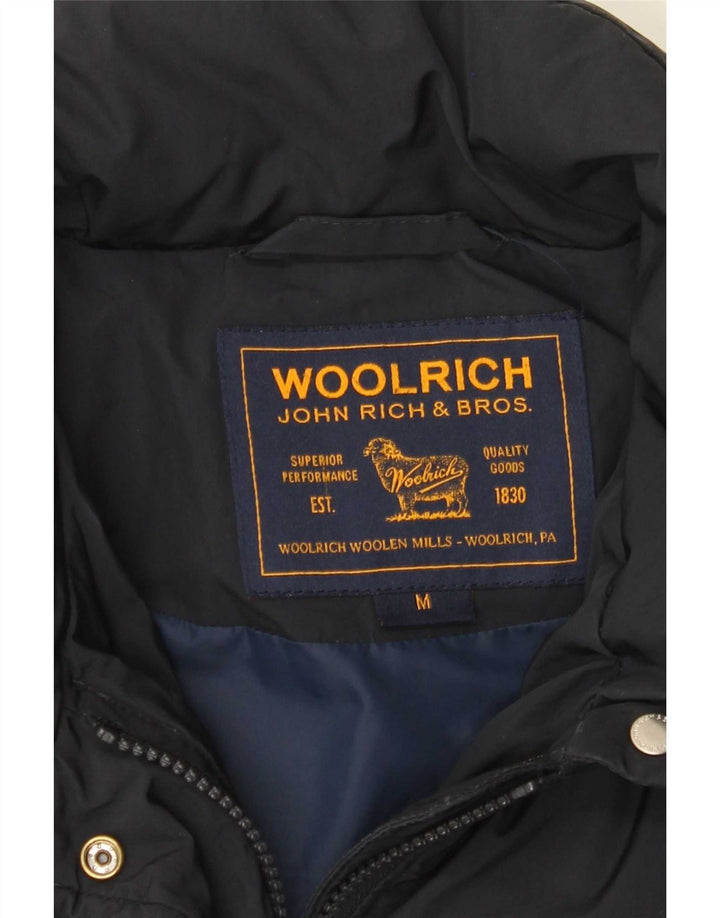 Woolrich Womens Padded Jacket UK 12 Medium Navy Blue