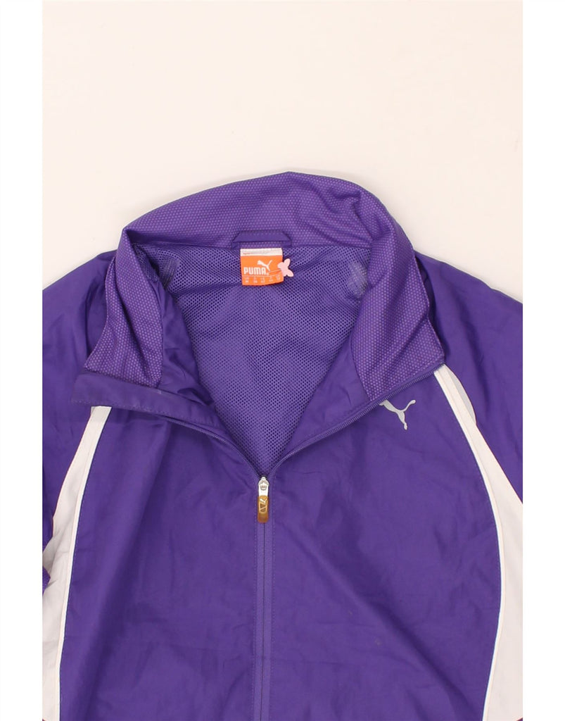 PUMA Womens Tracksuit Top Jacket UK 12 Medium  Purple Colourblock | Vintage Puma | Thrift | Second-Hand Puma | Used Clothing | Messina Hembry 