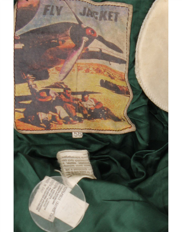 Vintage Mens Leather Jacket IT 56 3XL Black Leather