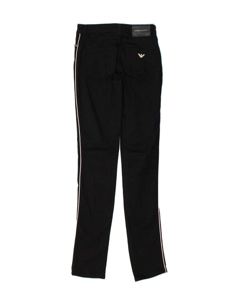 EMPORIO ARMANI Womens Slim Casual Trousers W26 L33 Black Lyocell | Vintage Emporio Armani | Thrift | Second-Hand Emporio Armani | Used Clothing | Messina Hembry 