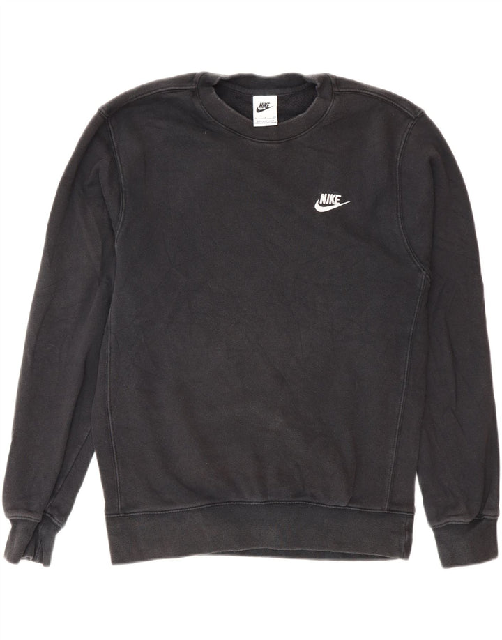 Nike Womens Oversized Sweatshirt Jumper UK 10 Small Black Cotton