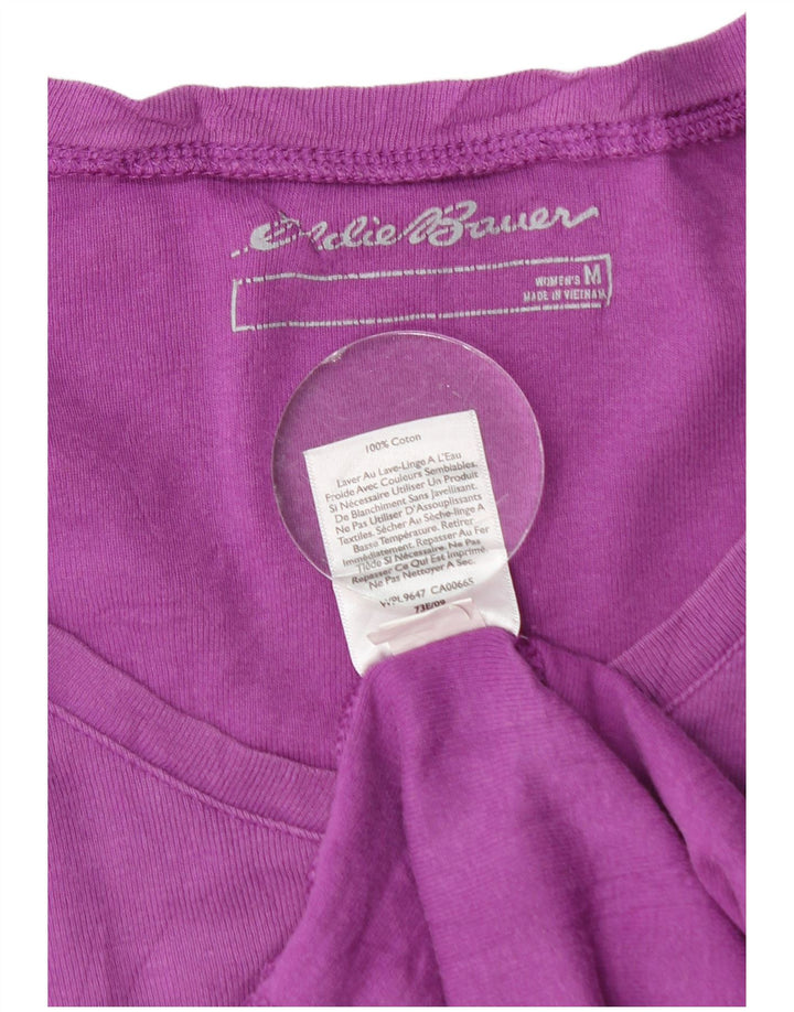 EDDIE BAUER Womens Top Long Sleeve UK 14 Medium Purple Cotton