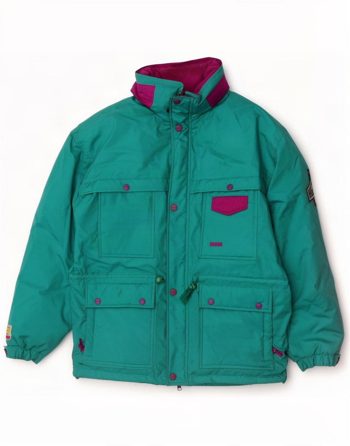 Ellesse Mens Graphic Hooded Ski Jacket IT 50 Large Green Colourblock