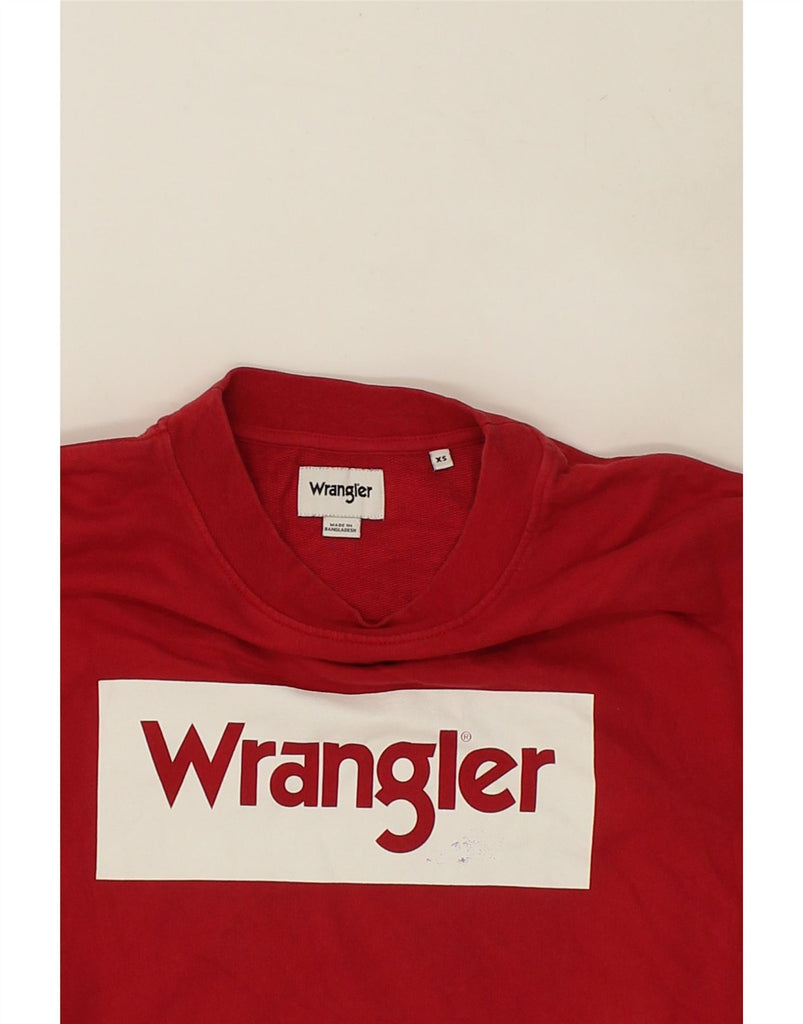 WRANGLER Mens Graphic Sweatshirt Jumper XS Red Cotton | Vintage Wrangler | Thrift | Second-Hand Wrangler | Used Clothing | Messina Hembry 