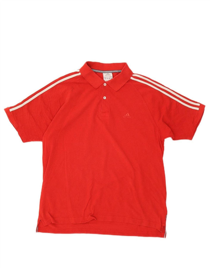 ADIDAS Mens Polo Shirt Large Red Cotton