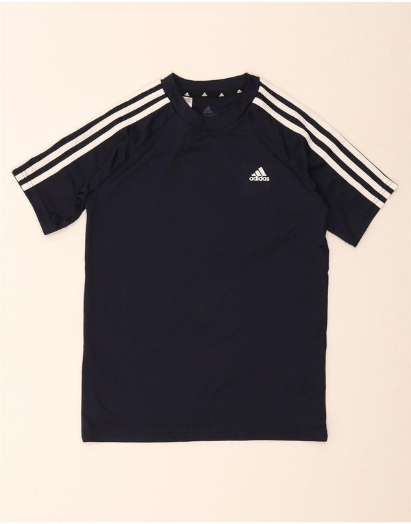 Adidas Boys Aeroready T-Shirt Top 11-12 Years Navy Blue Polyester