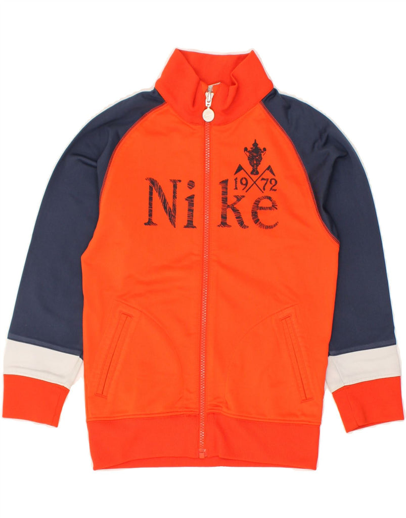 NIKE Boys Graphic Tracksuit Top Jacket 6-7 Years Large Orange Colourblock | Vintage Nike | Thrift | Second-Hand Nike | Used Clothing | Messina Hembry 