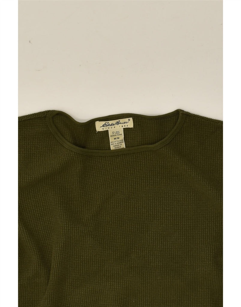 EDDIE BAUER Womens Top Long Sleeve UK 14 Medium Green Cotton | Vintage Eddie Bauer | Thrift | Second-Hand Eddie Bauer | Used Clothing | Messina Hembry 