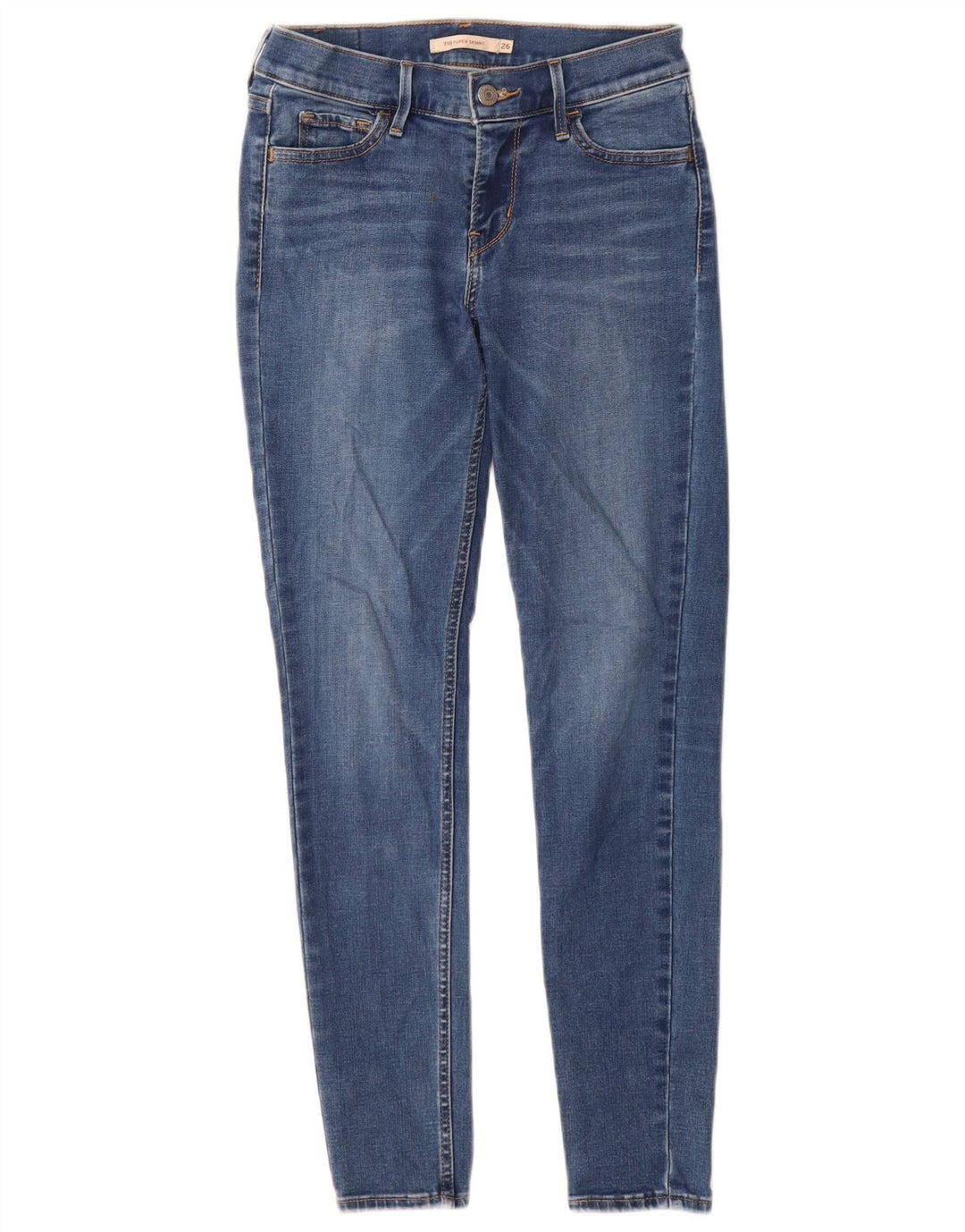 LEVI'S Womens 710 Super Skinny Jeans W26 L28 Blue Cotton