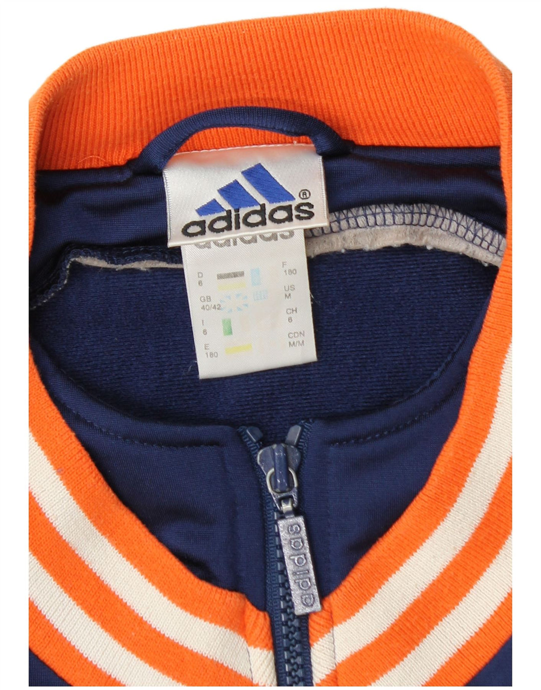 Adidas Mens Tracksuit Top Jacket UK 40/42 Medium Navy Blue Colourblock