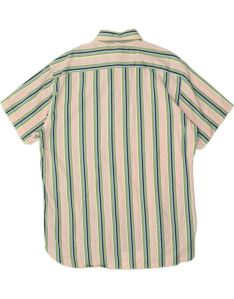 TOMMY HILFIGER Mens Short Sleeve Shirt 2XL Pink Striped Cotton Vintage Tommy Hilfiger and Second-Hand Tommy Hilfiger from Messina Hembry 