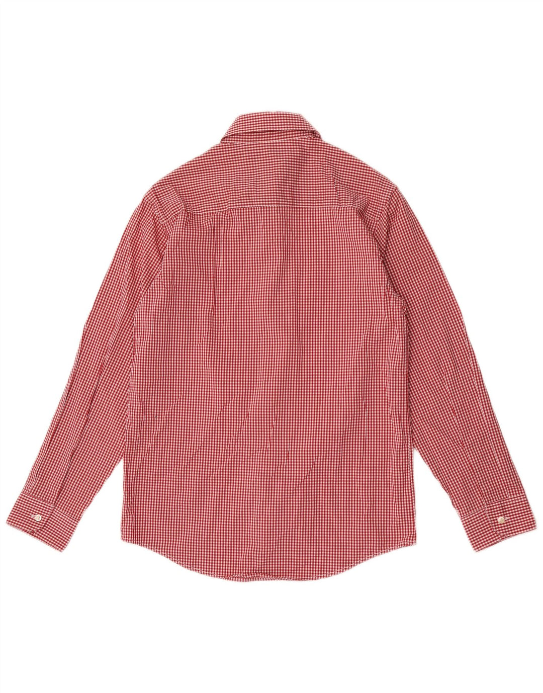 Chaps Boys Stretch Shirt 12-13 Years Large Red Gingham Cotton