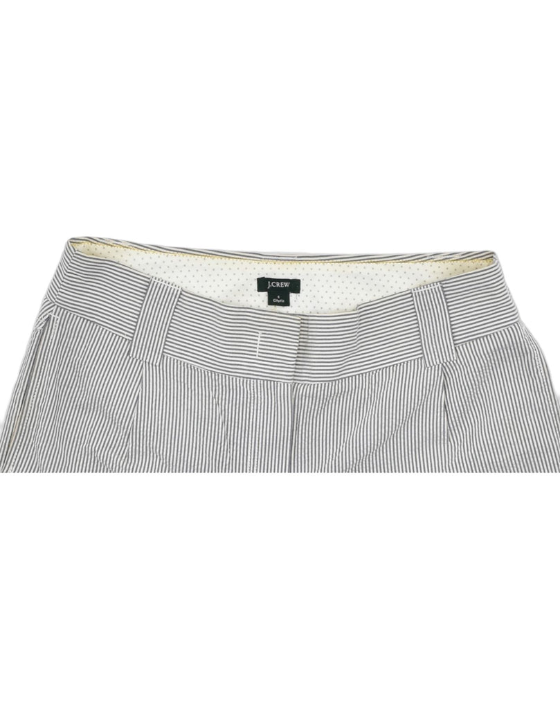 J. CREW Womens City Fit Chino Shorts US 6 Medium W30 Grey Pinstripe Cotton | Vintage | Thrift | Second-Hand | Used Clothing | Messina Hembry 