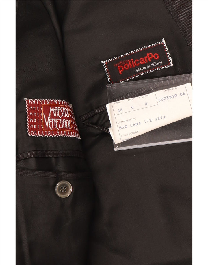 POLICARPO Mens Regular Fit Blazer Jacket IT 48 Medium Black Check