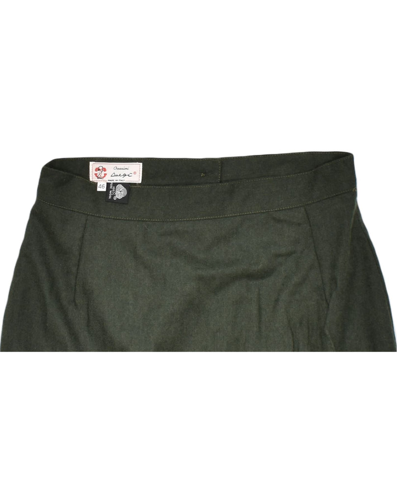 VINTAGE Womens High Waist Straight Skirt IT 46 Large W28 Green Wool | Vintage | Thrift | Second-Hand | Used Clothing | Messina Hembry 