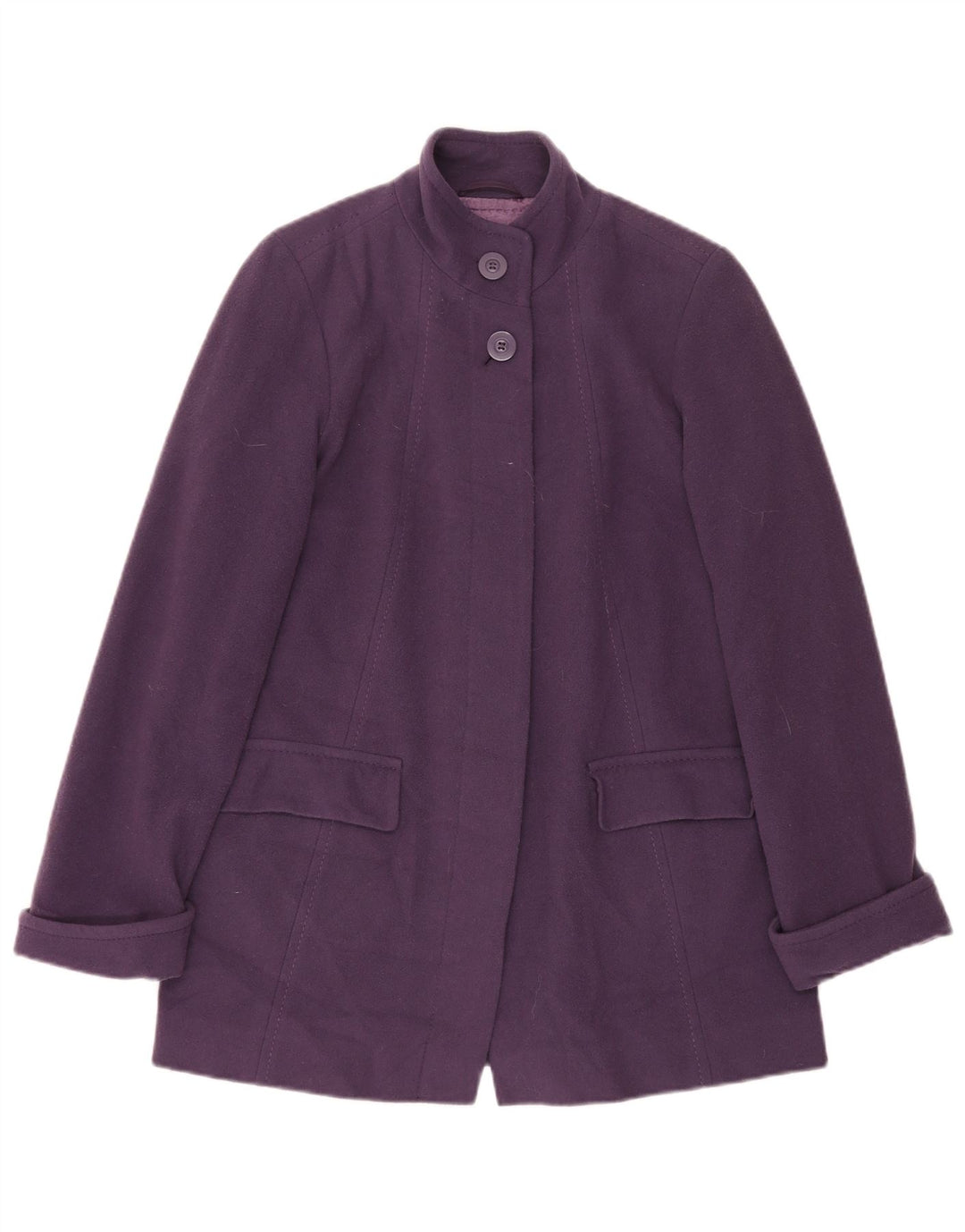 Marks & Spencer Womens Oversized Overcoat UK 10 Small Purple New Wool