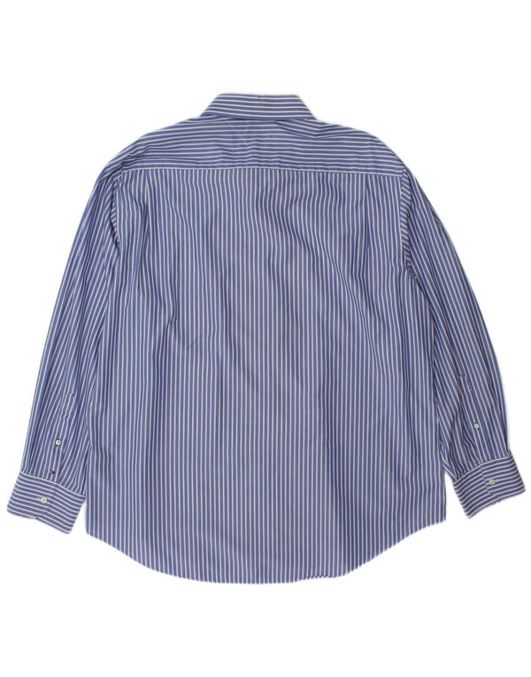 Tommy Hilfiger Mens Shirt Size 34/3518 2XL Blue Striped Cotton