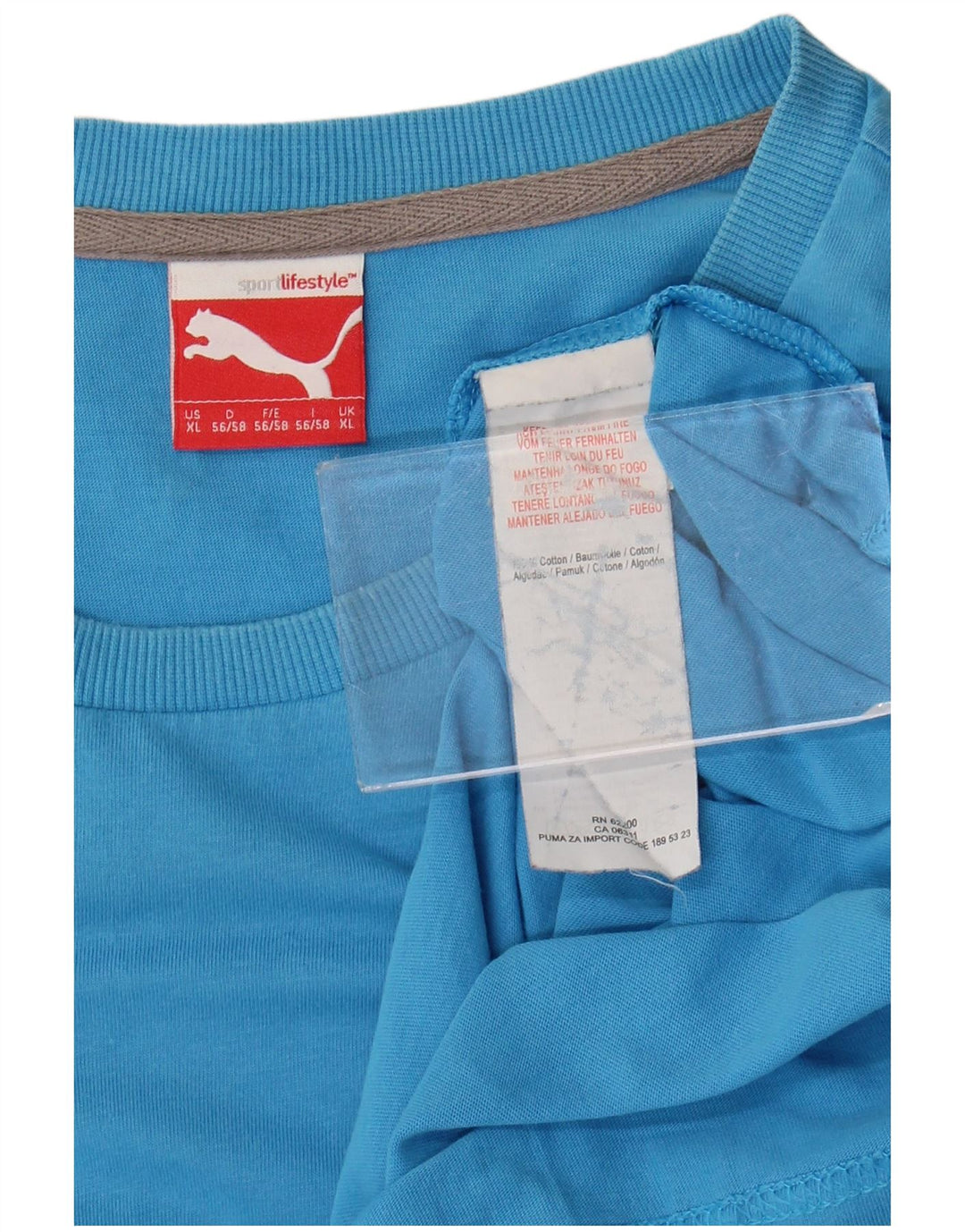 Puma Mens Graphic T-Shirt Top XL Blue Cotton