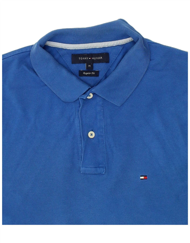 TOMMY HILFIGER Mens Regular Fit Polo Shirt Medium Blue Cotton Vintage Tommy Hilfiger and Second-Hand Tommy Hilfiger from Messina Hembry 