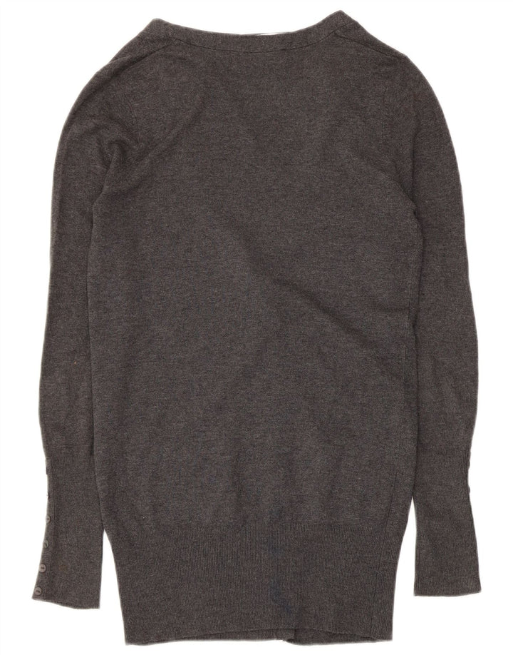 Zara Womens Cardigan Sweater UK 12 Medium Grey Rayon
