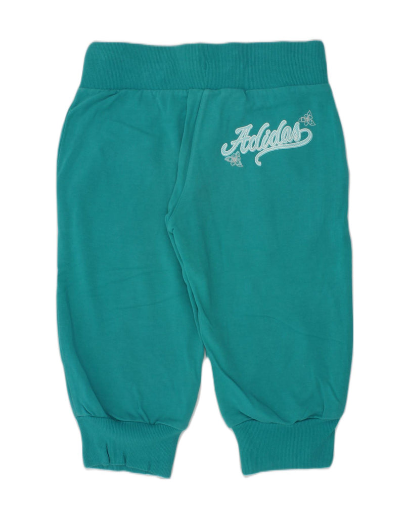 ADIDAS Girls Tracksuit Trousers Joggers 7-8 Years Turquoise Cotton | Vintage Adidas | Thrift | Second-Hand Adidas | Used Clothing | Messina Hembry 