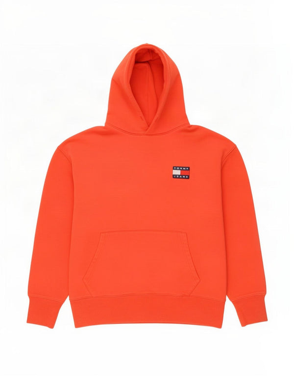 Tommy Hilfiger Mens Hoodie Jumper Large Red Cotton