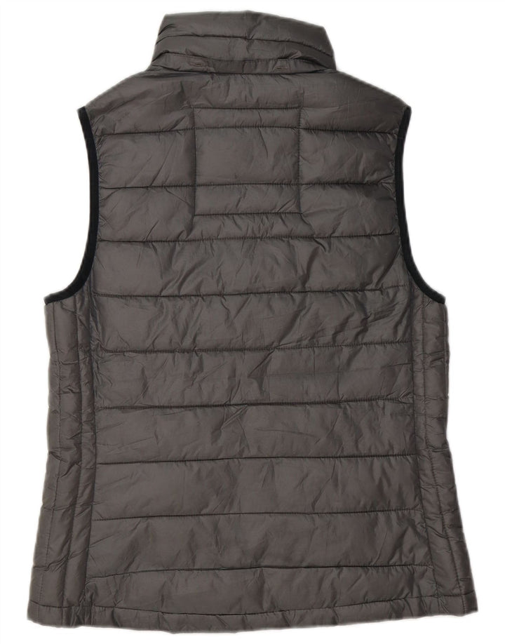 Superdry Womens Sleeveless Padded Gilet UK 14 Medium Grey Polyester