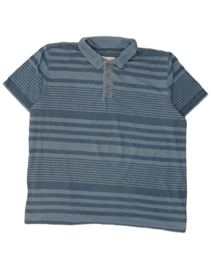 Fat Face Mens Polo Shirt 2XL Blue Striped Cotton